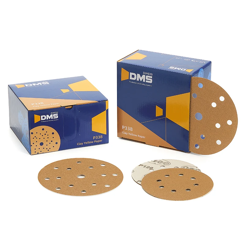 Hlinený žltý brúsny papier
